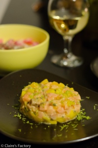 Tartare de saumon exotique - salade croquante hivernale